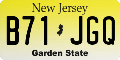 NJ license plate B71JGQ