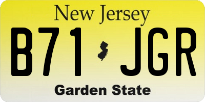 NJ license plate B71JGR