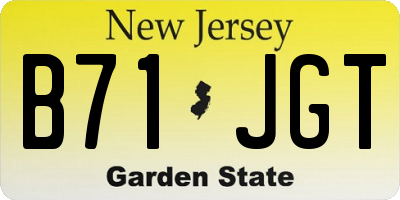 NJ license plate B71JGT