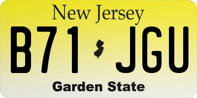 NJ license plate B71JGU