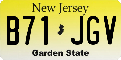 NJ license plate B71JGV
