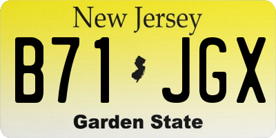 NJ license plate B71JGX