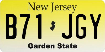 NJ license plate B71JGY