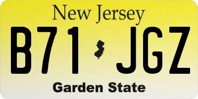 NJ license plate B71JGZ