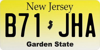 NJ license plate B71JHA