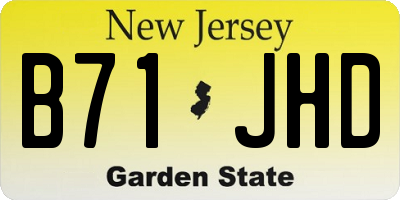 NJ license plate B71JHD