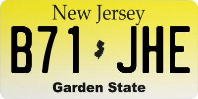 NJ license plate B71JHE