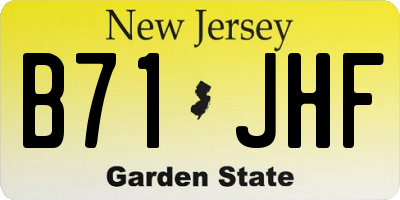 NJ license plate B71JHF