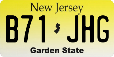 NJ license plate B71JHG