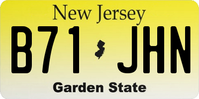 NJ license plate B71JHN