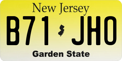 NJ license plate B71JHO