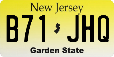 NJ license plate B71JHQ