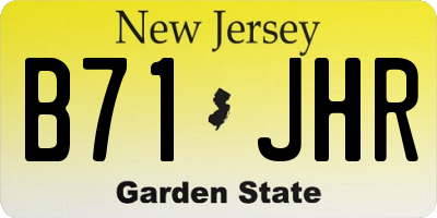 NJ license plate B71JHR