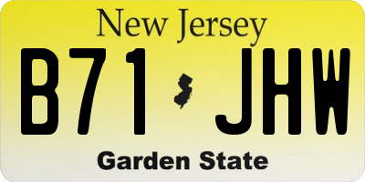 NJ license plate B71JHW