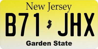 NJ license plate B71JHX