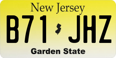 NJ license plate B71JHZ