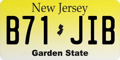 NJ license plate B71JIB