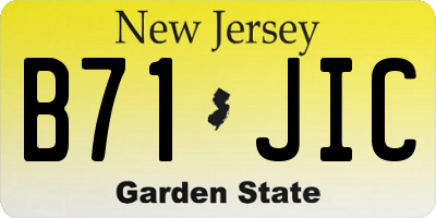 NJ license plate B71JIC
