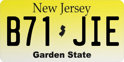 NJ license plate B71JIE