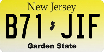 NJ license plate B71JIF
