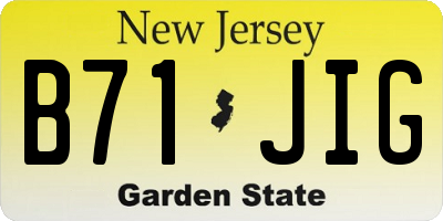 NJ license plate B71JIG