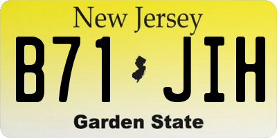 NJ license plate B71JIH