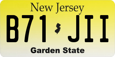NJ license plate B71JII