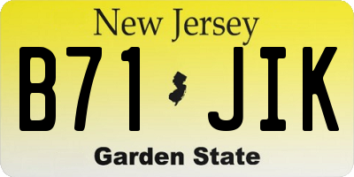 NJ license plate B71JIK