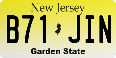NJ license plate B71JIN