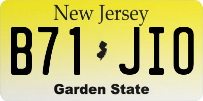 NJ license plate B71JIO