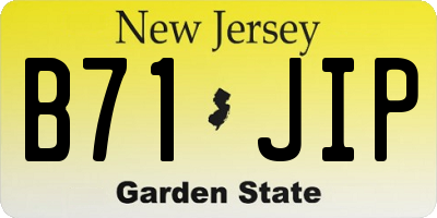 NJ license plate B71JIP
