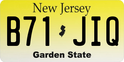 NJ license plate B71JIQ
