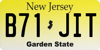 NJ license plate B71JIT