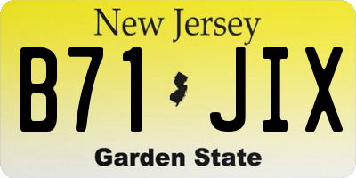 NJ license plate B71JIX