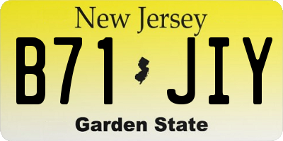 NJ license plate B71JIY