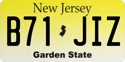 NJ license plate B71JIZ