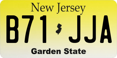 NJ license plate B71JJA
