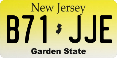 NJ license plate B71JJE