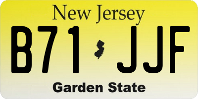 NJ license plate B71JJF