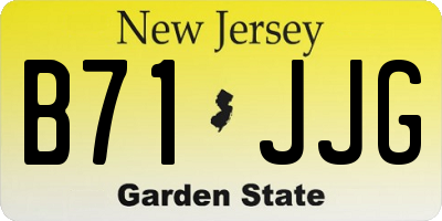 NJ license plate B71JJG
