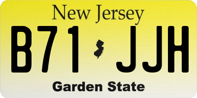 NJ license plate B71JJH