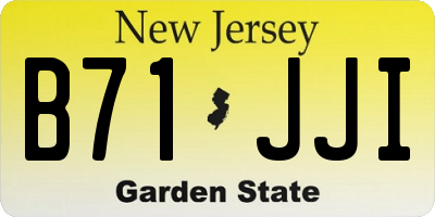 NJ license plate B71JJI