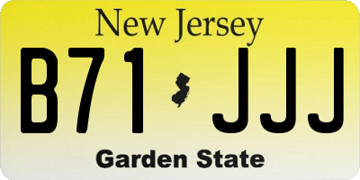 NJ license plate B71JJJ