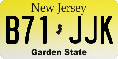NJ license plate B71JJK