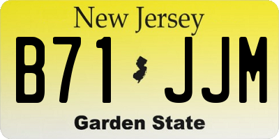 NJ license plate B71JJM