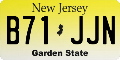 NJ license plate B71JJN