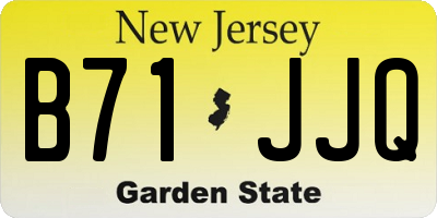 NJ license plate B71JJQ