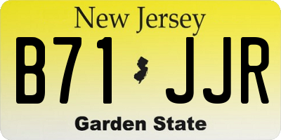 NJ license plate B71JJR