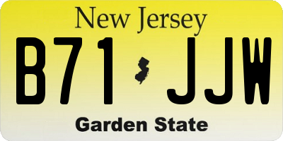 NJ license plate B71JJW