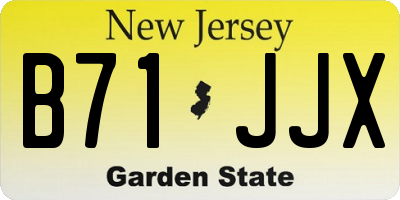 NJ license plate B71JJX